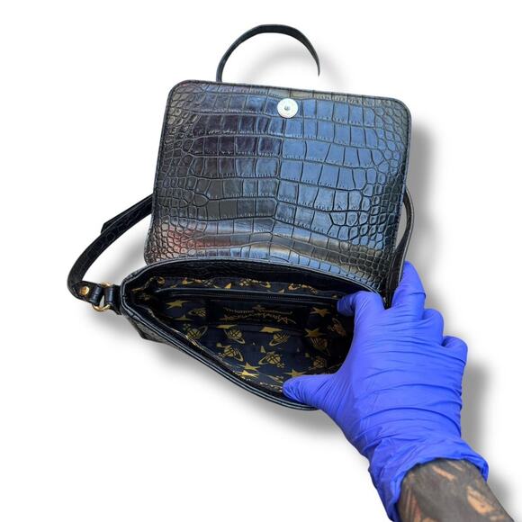 Vivienne Westwood Anglomania Croc Leather Shoulder Bag - Picture 6 of 7